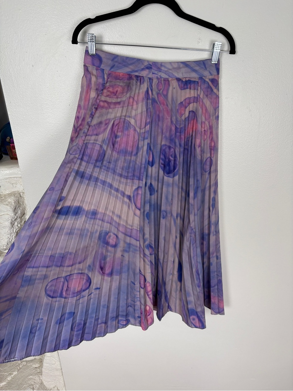 Anthropologie Pleated Midi Skirt with Watercolor Print by Siddhartha Bansai - Picture 3 of 9